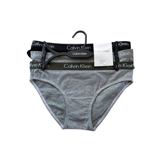 Calvin Klein Panty Womens Small 3 Pack Bikini Underwear Gray - Picture 1 of 3